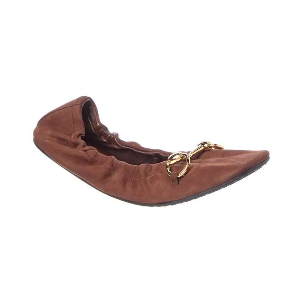 Gucci Prima Leather Ballet Flat, Brown